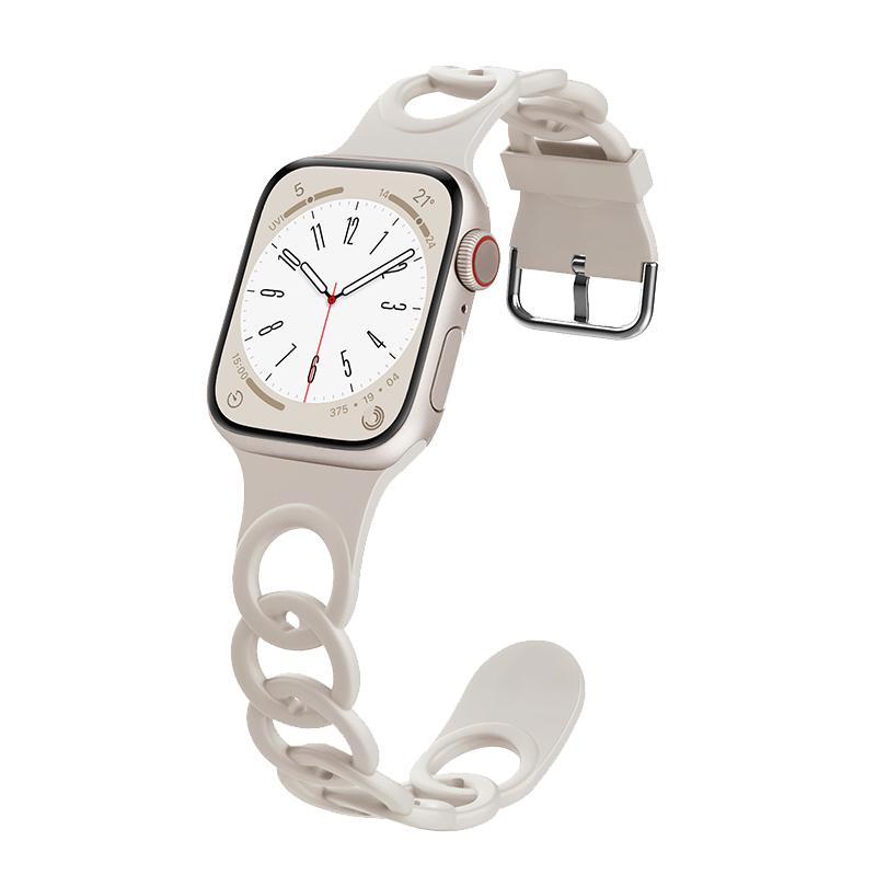 适用苹果手表applewatch10/s11表带iwatch10/9代运动SE硅胶S11透气镂空S9夏季Ultra3男女