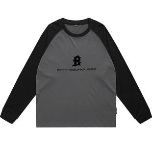 宸轩大码男装插肩袖印花长袖T恤潮流帅气胖子宽松加肥加大号体恤