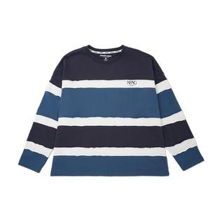 NPNG【杨博文同款】三色条纹衫男慵懒风套头卫衣情侣简约圆领上衣