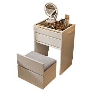 现代简约轻奢风小户型卧室家居梳妆台床头柜一体多功能家用整装