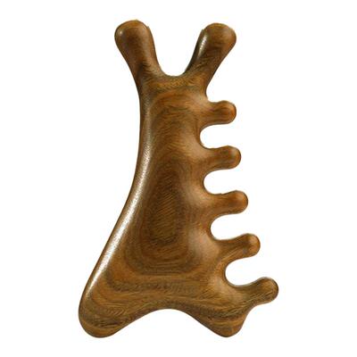 绿檀木四合一多功能按摩梳