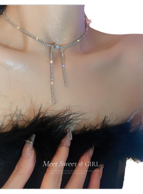 项链轻奢蝴蝶结玉都遇女