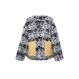 【迪丽热巴同款】REFUSE CLUB 秋冬新款女装豹纹羊毛宽松夹克外套