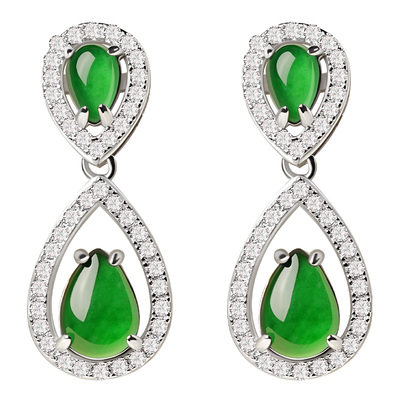 宫里上新天然冰种翡翠耳钉