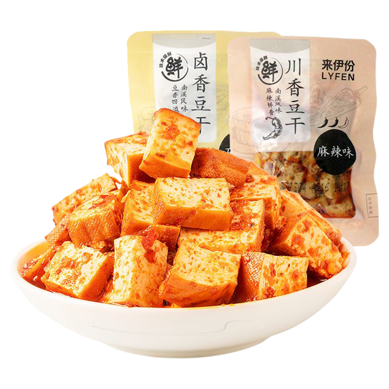 来伊份麻辣味豆腐干1包休闲零食网红小吃麻辣味豆干美食来一份