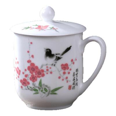 陶瓷水杯带盖会议杯泡茶可定制
