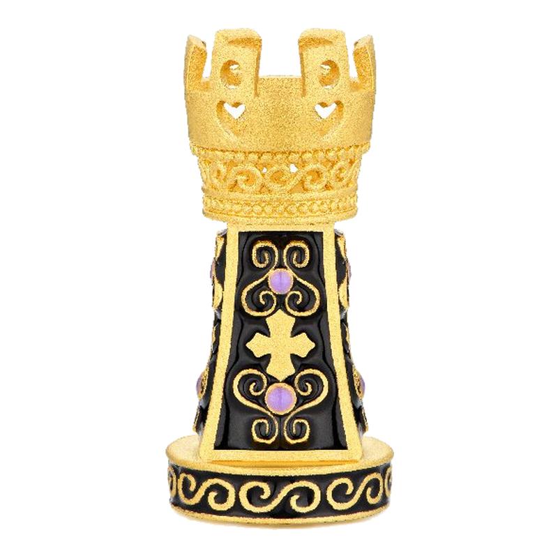 PINKBOX/娉饰珠宝黄金吊坠足金挂坠黑玛瑙棋思妙想系列轻奢