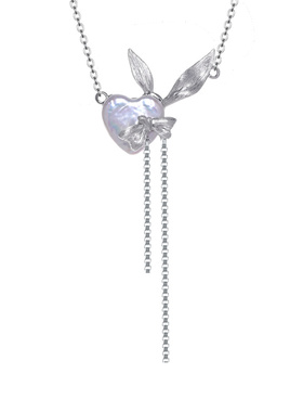 【花芽原创】丝带兔s925纯银项链