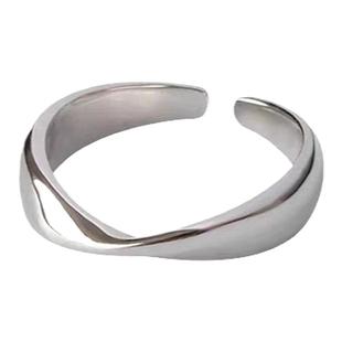 srrmhyn莫比乌斯戒指男女情侣对戒小众开口设计时尚简约素圈戒指