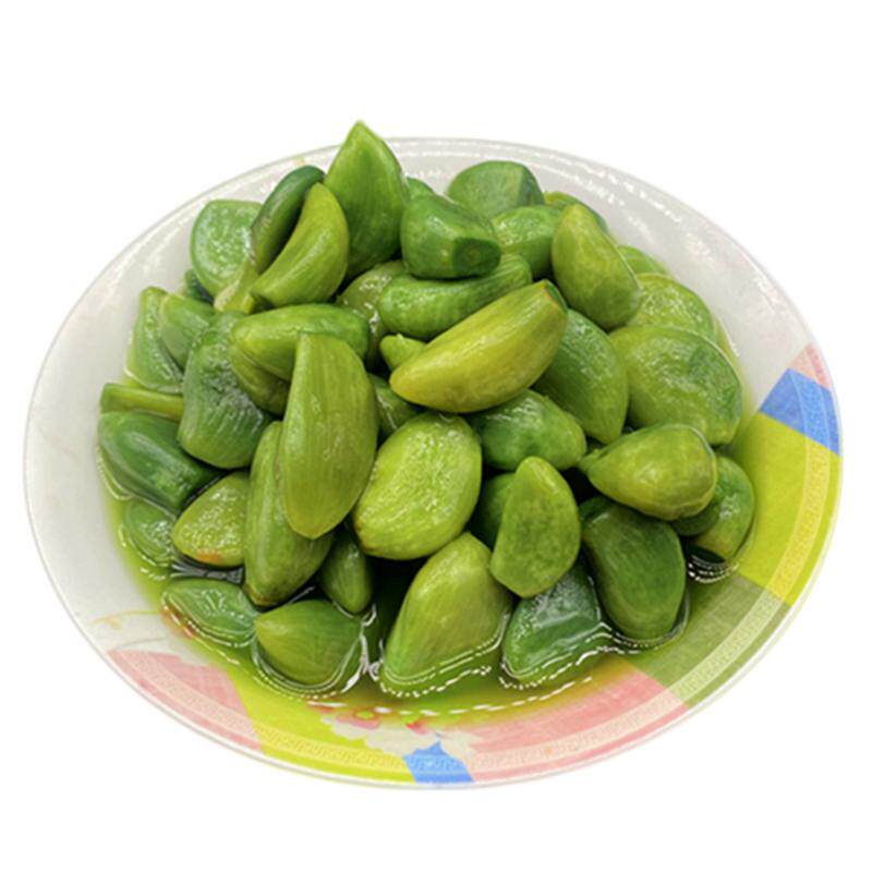 韩式酸甜口翡翠腊八蒜新鲜活蒜腌制绿蒜东北下饭爽口解腻真空袋装