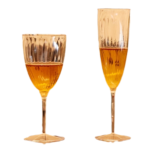 一次性红酒杯 高脚杯香槟杯斜纹葡萄酒杯 加厚硬塑料杯 鸡尾酒杯