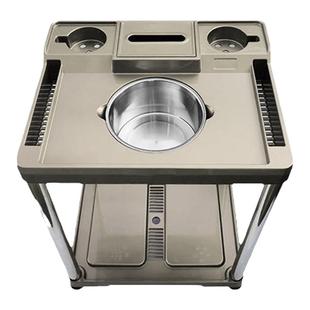 家用棋牌室 麻将机茶几 茶水架  烟缸 加厚