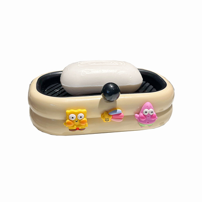 奶油风肥皂盒壁挂式家用免打孔