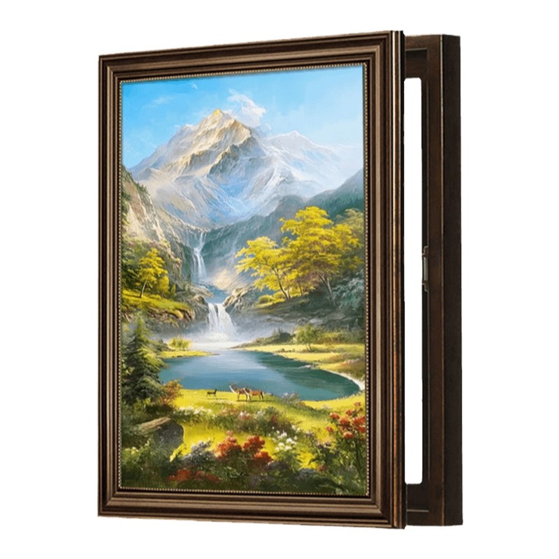 配电箱装饰画美式挂画电闸盒免打孔竖款电表箱遮丑遮挡欧式聚宝盆