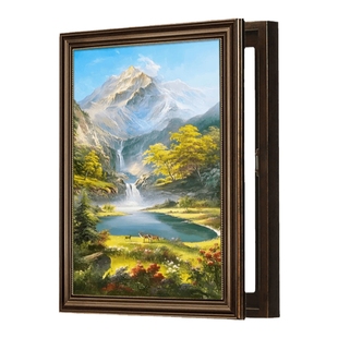 配电箱装饰画美式挂画电闸盒免打孔竖款电表箱遮丑遮挡欧式聚宝盆