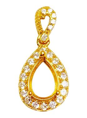 时尚个性梨形水滴5*7吊坠空托