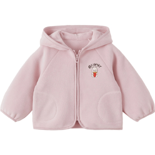 [科技发热]马克珍妮女童可爱熊耳朵绒绒外套 宝宝冬装新款551616