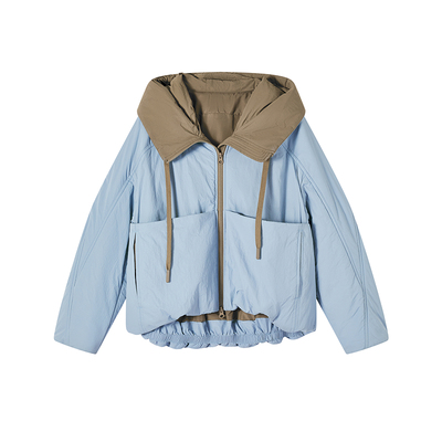 飞鸟和新酒小个子带帽棉衣女2025冬季新款显瘦加厚加棉保暖短外套