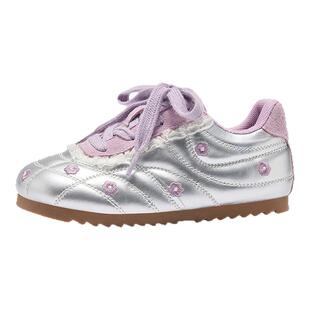 TATA童鞋儿童休闲鞋2025秋冬款女童防滑耐磨运动鞋时尚百搭德训鞋