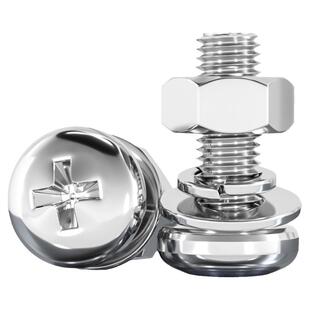 M1.6-M10 304不锈钢圆头十字螺丝钉螺母平弹垫片加长盘头组合套装