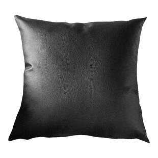 北欧ins风轻奢黑色PU仿皮科技布抱枕床头靠垫枕客厅汽车沙发靠背