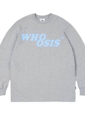 WHOOSIS8字logo纯色长袖T恤