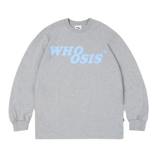 WHOOSIS（不知其名）经典8字logo纯色长袖t恤春秋打底衫男女校园