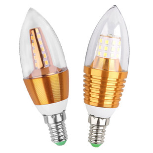 led灯泡螺丝口适用恒大客厅水晶吊灯节能超亮e14小头暖光罗口细丝