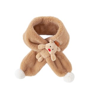 宝宝围巾秋冬男儿童冬季婴儿围脖男童毛绒脖套小月龄女宝可爱冬天