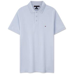 【绅动POLO】Tommy春夏男装纯棉珠地网眼花纱镶边修身短袖T恤POLO