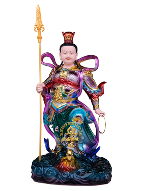 树脂铜彩哪吒三太子神像家用摆件