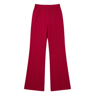 休闲拼接高腰微喇阔腿裤Casual Patchwork Wide-Leg Flared Pants