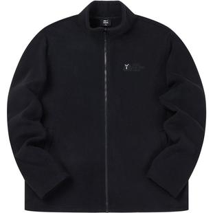 鸿星尔克加绒外套男2025冬季新款男士摇粒绒内胆上衣休闲立领夹克