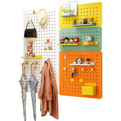 墙上洞洞板免打孔金属收纳墙置物
