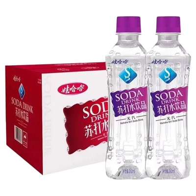 6月产娃哈哈苏打水整箱350ml*24瓶无汽甜味饮用水弱碱性清凉无糖