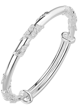 999.9足银花丝手镯送妈妈送长辈