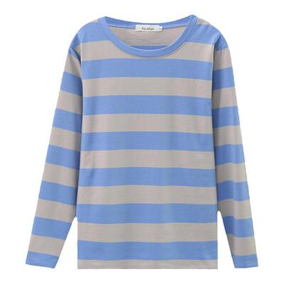 条纹t恤女早秋2025秋季大码女装新款纯棉上衣中年妈妈长袖遮肚子