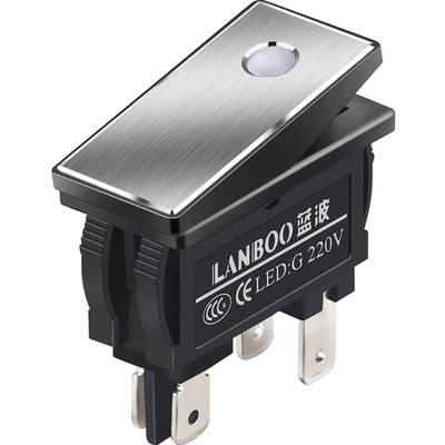 kcd3金属船型开关两档带灯红色