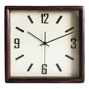 简约静音方形实木挂钟座钟两用台钟现代石英钟北欧原木中古侘寂风