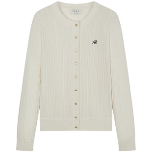 【T.W.R.C】TeenieWeenie小熊女学院风圆领绞花羊毛针织开衫twrc