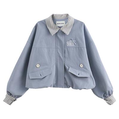 森女部落学院风格子设计感百搭纯棉时尚套装女2026新款宽松外套春