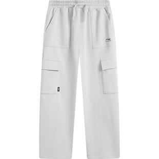 李宁儿童工装裤直筒裤男孩新款春秋款男童装女小大童运动春装裤子