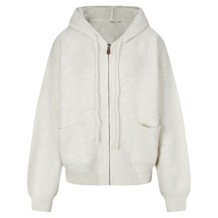 MOUSSY 冬季新品复古慵懒居家毛绒针织开衫外套028HAZ70-0811