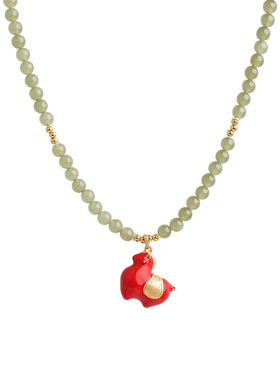 马到成功生肖吊坠和田玉串珠项链银饰真品本命年新中式送礼物2026