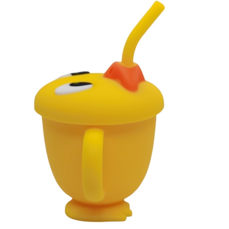 婴幼儿吸食吸管杯防摔小孩双耳杯水杯食品级牛奶杯硅胶学饮宝宝