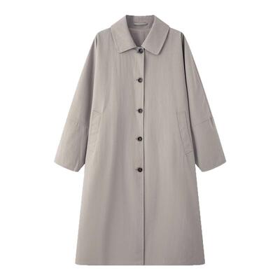 画风drawwind中长款翻领风衣外套