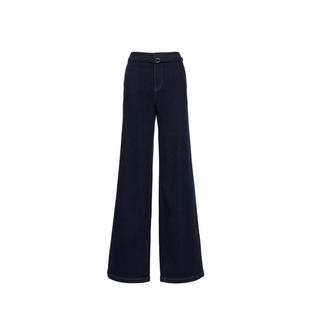 v区绫致Vero Moda牛仔裤女25秋冬加绒腰带丹宁阔腿裤休闲简约