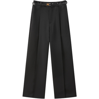 太平鸟女装秋季气质直筒裤女休闲裤A1GBE3332