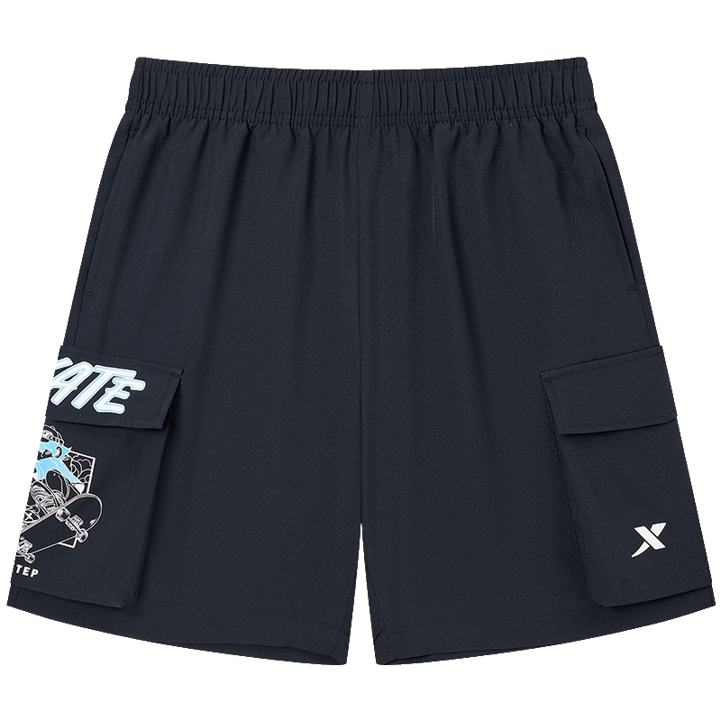 特步童装儿童五分裤2025年夏季新款男童滑板短裤中大童运动裤夏装