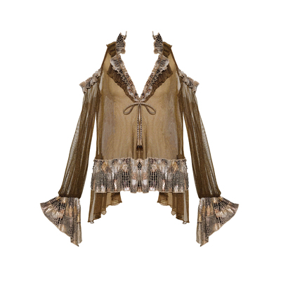 虚轨部落流浪风复古辣妹网纱开衫